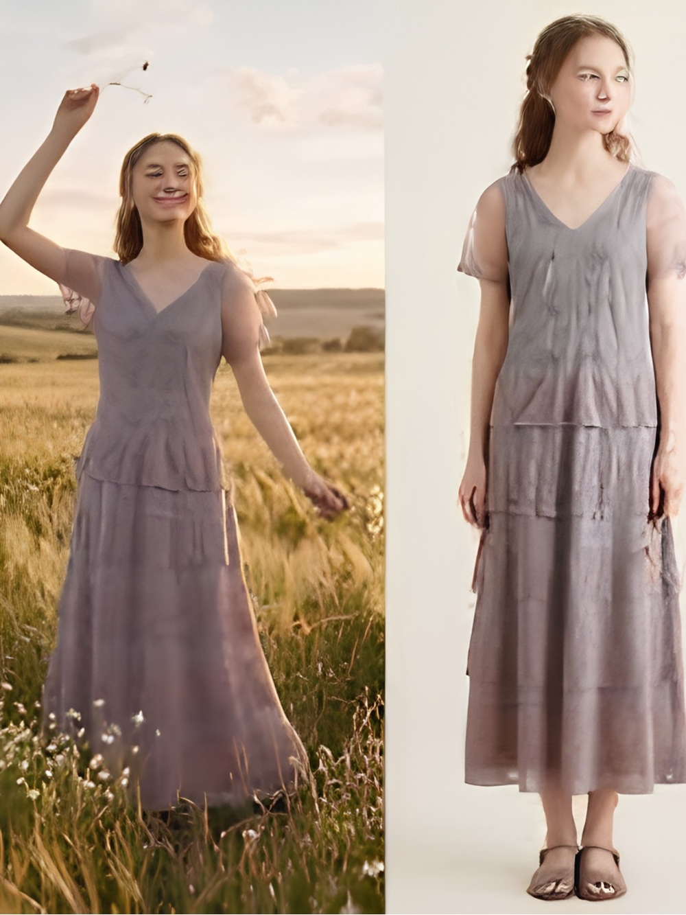 Sundance Dusty Purple Embroidered Lace Tiered Boho Maxi Dress 10 NWOT Whimsigoth